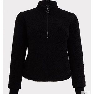 Torrid Faux Sherpa Half-Zip Teddy Pullover